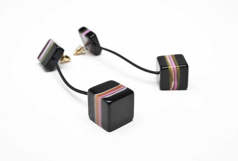 Cube Resin Drop Earrings