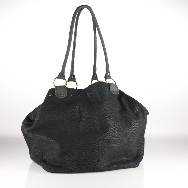 Python-effect Leather Tote