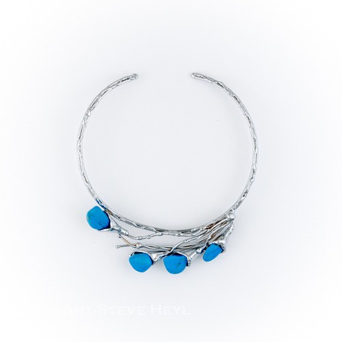 Alpaca Silver and Raulita Blue Necklace From Brazil