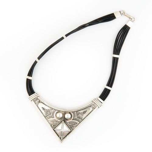 Silver and Leather Necklace
