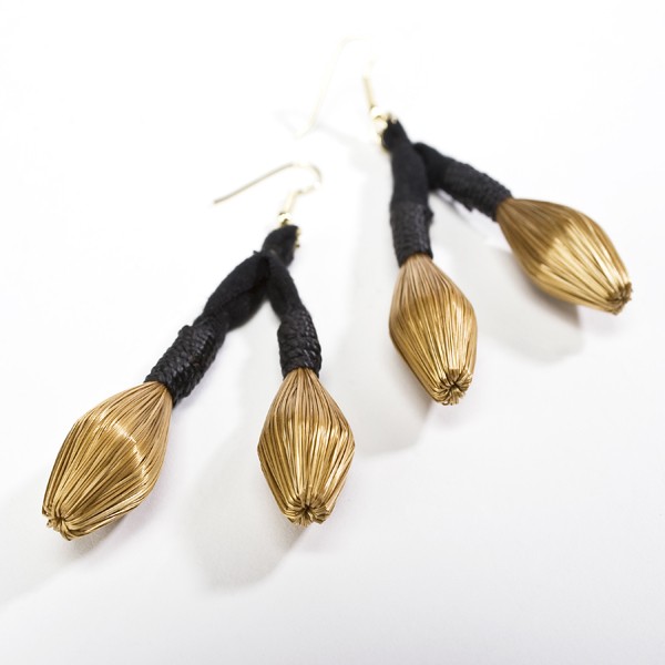 Golden Grass Cascade Earrings