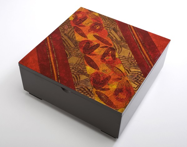 Hand-painted Square Wood Box From Brazil