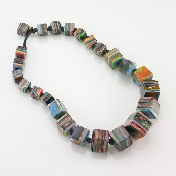 Multicolored Cube Necklace