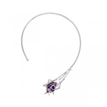 Alpaca Silver and Amethyst Necklace From Brazil