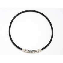 Black Rubber and Sterling Silver Necklace