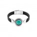 Rubber, Silver & Turquoise Bracelet From Indonesia